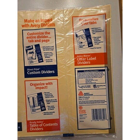 Avery Preprinted Leather Style Tab Dividers #121312  Jan-Dec New Sealed Office - Picture 4 of 4